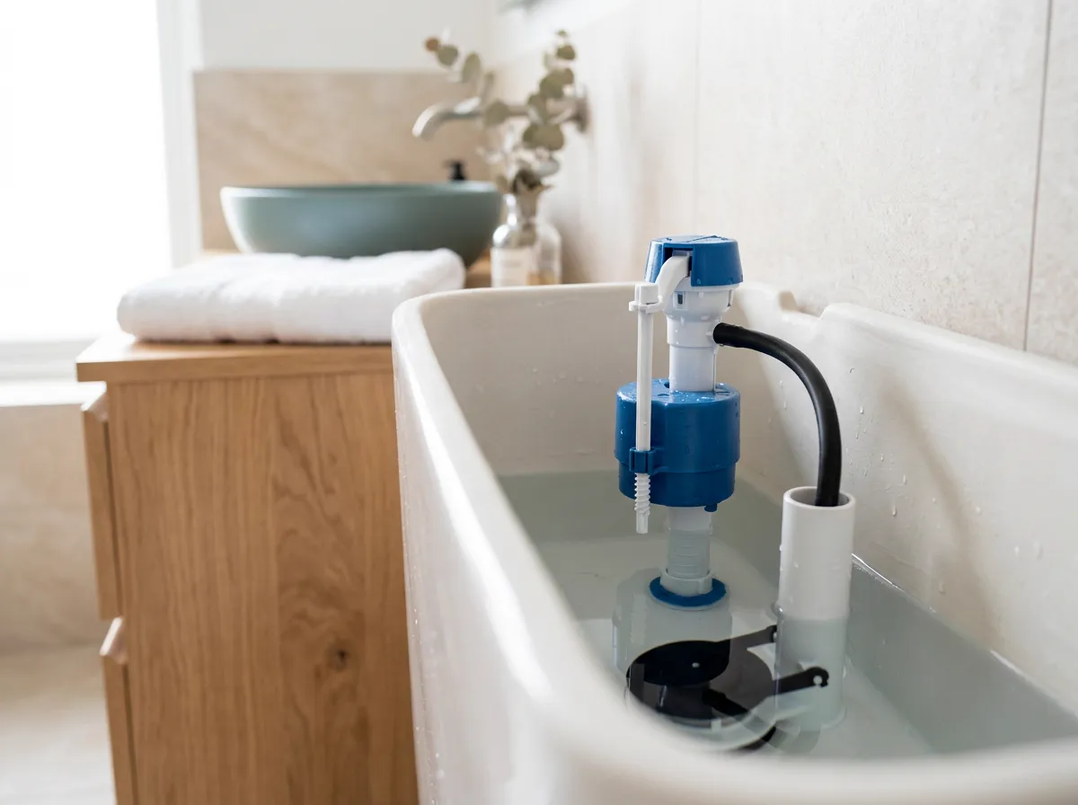 Comfortable, clean modern bathroom with a bidet toilet seat