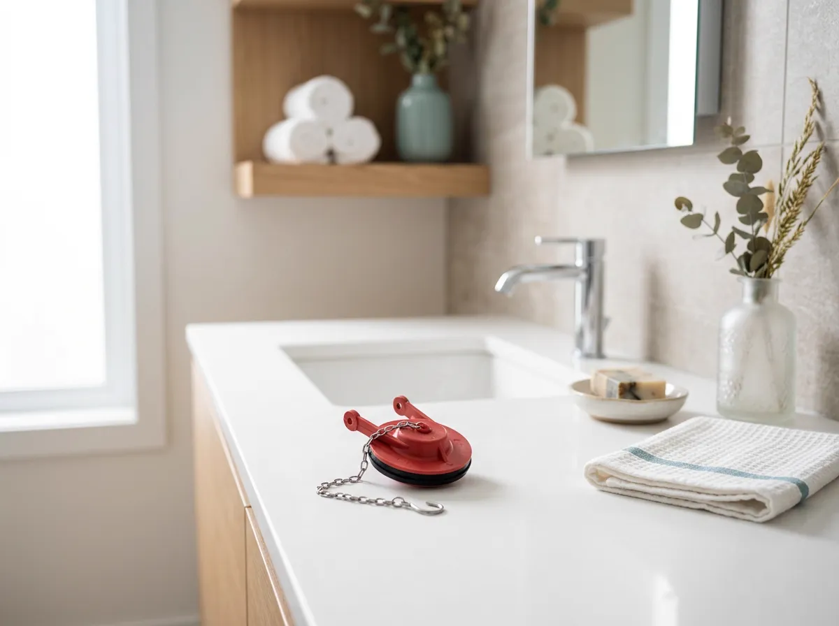 Close-up of a bidet seat's adjustable cleansing wand and soft nightlight