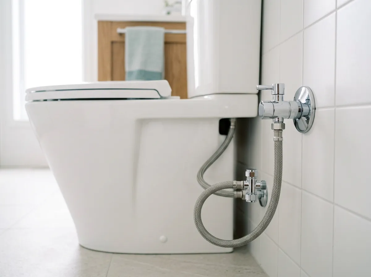 Bidet seat on a skirted toilet — illustration