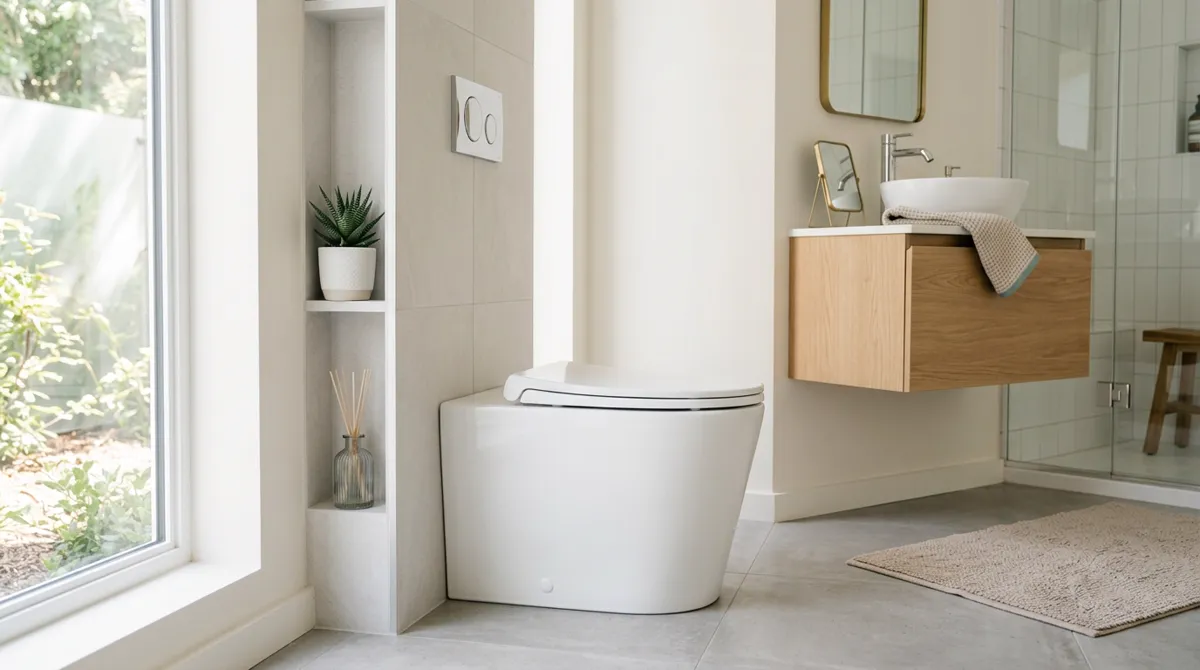 Bidet seat on a skirted toilet