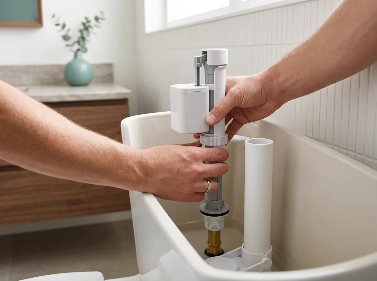 Internal float: adjust the fill valve's height