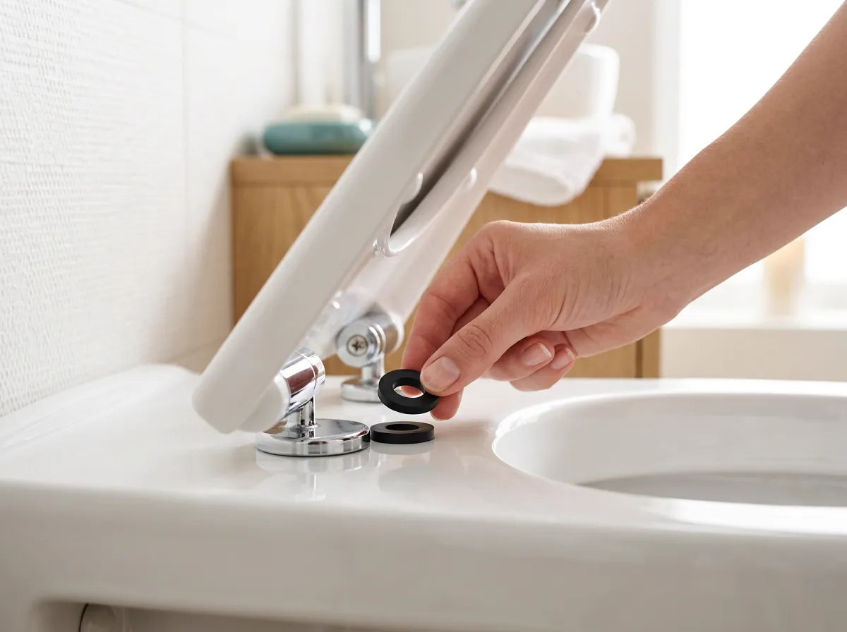 How to fix a loose toilet seat — illustration