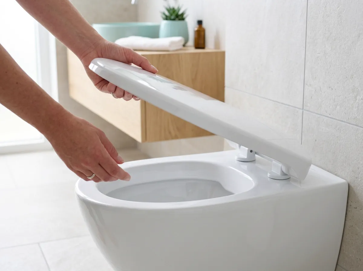 How to replace a toilet seat — illustration