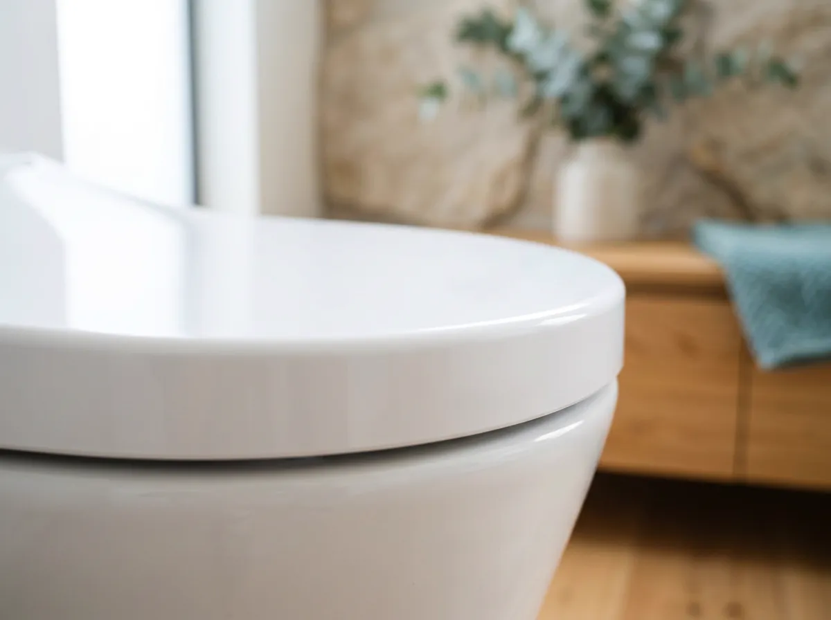 Plastic vs. wood toilet seats — illustration
