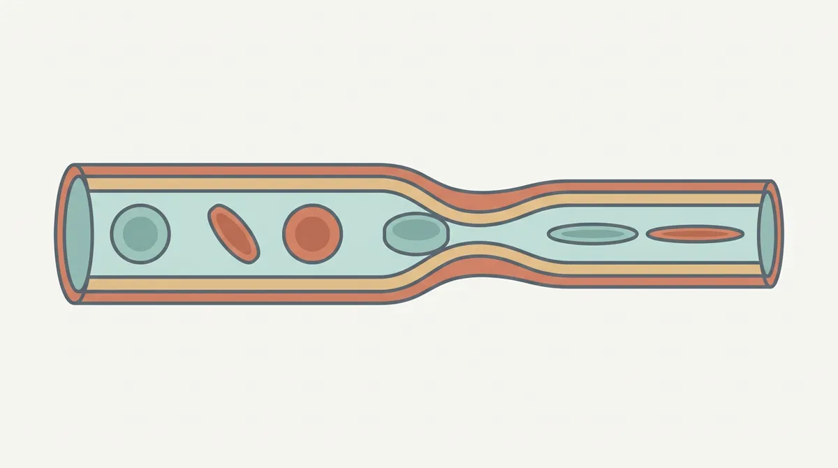 Diagram: Narrowing higher up: colon stricture