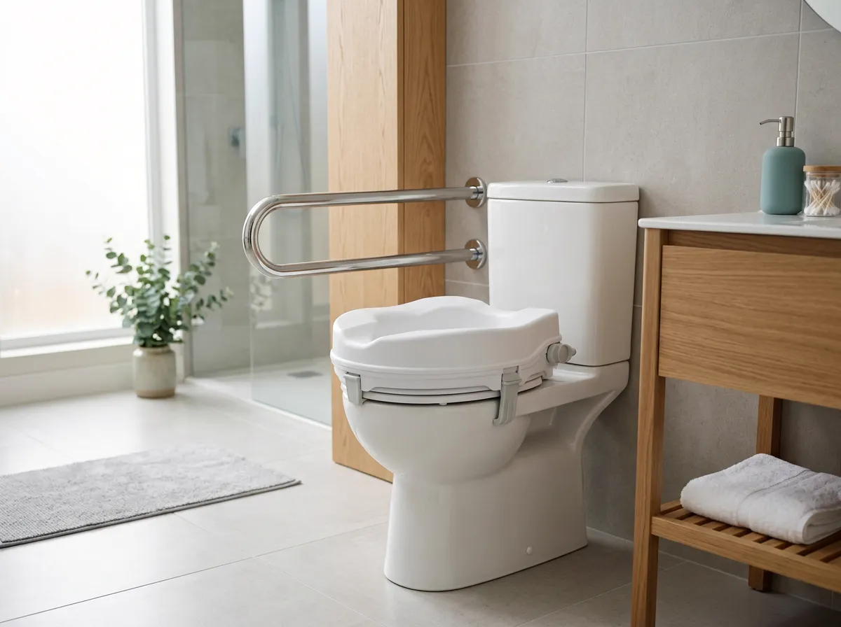 Vive Raised Toilet Seat Riser with Handles — feature detail